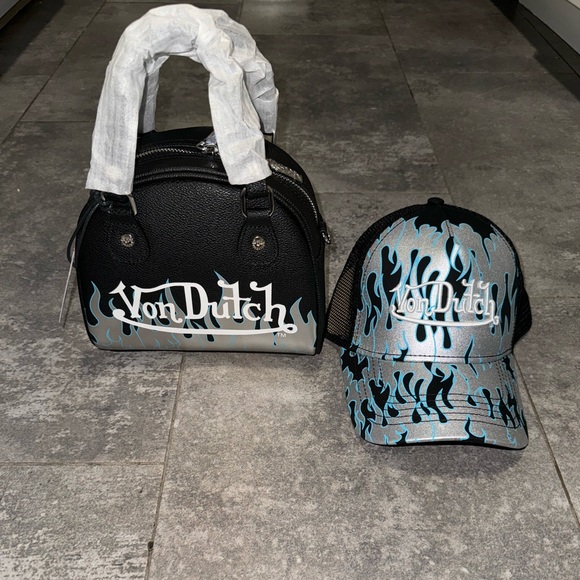Von Dutch Handbags - Von Dutch City of Angels Silver Blue Set